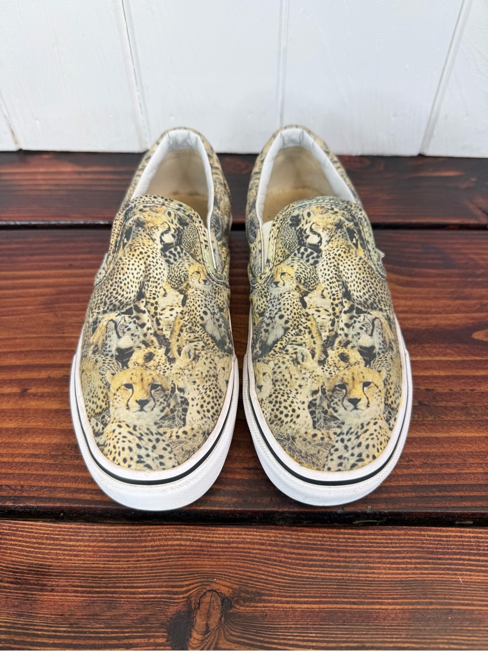 Vans Classic Slip-On Cheetah Leopard Animal Print Sneakers Women’s 8